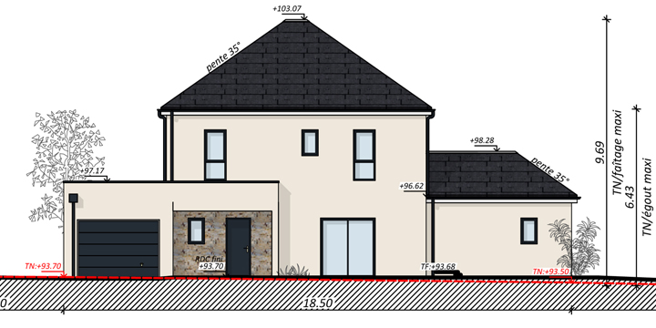 Dessin de plan 3D pour la maison individuelle