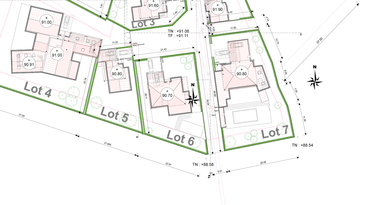 Plan de masse d'un lotissement neuf